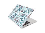 Light Blue Floral Pattern Skin 13 Inch Apple MacBook Without Retina Display Complete Coverage Top Bottom Inside Decal Sticker