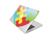 Autism Puzzle Pieces In Heart Shape Skin 15 Inch Apple MacBook With Retina Display Complete Coverage Top Bottom Inside Decal Sticker