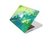 Roughly Painted Canvas In Lime Green and Blue Skin 13 Inch Apple MacBook Pro With Retina Display Top Lid Only Decal Sticker