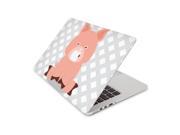 Pink Porker Pig Gray Checkerboard Skin 15 Inch Apple MacBook Pro With Retina Display Top Lid and Bottom Decal Sticker