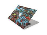 Teal and Orange Paint on Water Ripples Skin 11 Inch Apple MacBook Air Complete Coverage Top Bottom Inside Decal Sticker