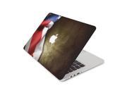 American Flag Folded On Brown Crumbled Paper Skin 13 Inch Apple MacBook Pro without Retina Display Top Lid and Bottom Decal Sticker