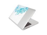 Turquoise and Purple Flower Swirl Skin 13 Inch Apple MacBook With Retina Display Complete Coverage Top Bottom Inside Decal Sticker
