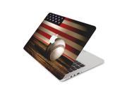 American Flag Baseball Wood Skin 13 Inch Apple MacBook With Retina Display Complete Coverage Top Bottom Inside Decal Sticker