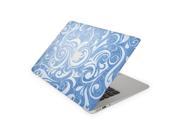 Blue and White Wavy Swirls Skin 11 Inch Apple MacBook Air Complete Coverage Top Bottom Inside Decal Sticker