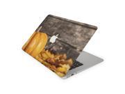 Pumpkin Amongst Unfocused Wood Background Skin 12 Inch Apple MacBook Complete Coverage Top Bottom Inside Decal Sticker