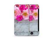 Pink and Fuschia Flowers on Aged Gray Oak Skin for the Apple iPhone 5C
