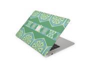 Teal and Green Hexagon Pattern Skin for the 12 Inch Apple MacBook Top Lid and Bottom Decal Sticker