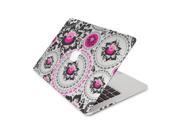 Hot Pink and Black Flower Buds Skin 15 Inch Apple MacBook Pro With Retina Display Top Lid and Bottom Decal Sticker