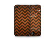 Black and Orange Leather Chevron Skin for the Apple iPhone 4S