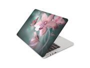 Butterfly on Pink Flower Skin 15 Inch Apple MacBook Pro Without Retina Display Top Lid and Bottom Decal Sticker