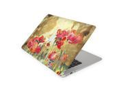 Red Watercolor Flower Reaching for the Sun Skin for the 11 Inch Apple MacBook Air Top Lid and Bottom Decal Sticker