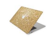 Gold with White Sparkle Glitter Print Skin 11 Inch Apple MacBook Air Complete Coverage Top Bottom Inside Decal Sticker