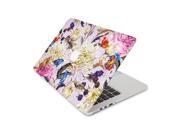 Retro Butterfly and Flower Pattern Skin 13 Inch Apple MacBook Pro without Retina Display Top Lid Only Decal Sticker