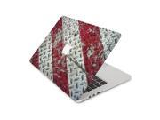 Grungy Vintage Red and White Diamond Plate Skin 13 Inch Apple MacBook Pro without Retina Display Top Lid Only Decal Sticker