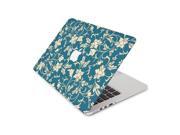 Blue and Beige Victorian Floral Print Skin 13 Inch Apple MacBook Without Retina Display Complete Coverage Top Bottom Inside Decal Sticker