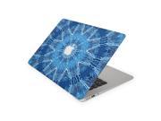 Blue Fractal Kaleidoscope Skin 12 Inch Apple MacBook Complete Coverage Top Bottom Inside Decal Sticker