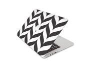 Black and White Rows of Chevron Skin 15 Inch Apple MacBook With Retina Display Complete Coverage Top Bottom Inside Decal Sticker