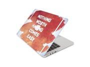 Nothing Worth Having Comes Easy Red Water Color Skin 15 Inch Apple MacBook Pro With Retina Display Top Lid Only Decal Sticker