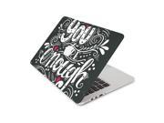 You Are Enough Black Background Skin 15 Inch Apple MacBook Pro With Retina Display Top Lid and Bottom Decal Sticker