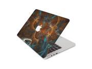 Teal and Brown Circled Lines Skin 13 Inch Apple MacBook Without Retina Display Complete Coverage Top Bottom Inside Decal Sticker