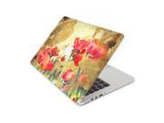 Red Watercolor Flower Reaching for the Sun Skin 15 Inch Apple MacBook Without Retina Display Complete Coverage Top Bottom Inside Decal Sticker