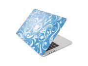 Blue and White Wavy Swirls Skin 15 Inch Apple MacBook Pro With Retina Display Top Lid and Bottom Decal Sticker