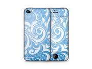 Blue and White Wavy Swirls Skin for the Apple iPhone 4