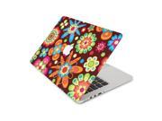 Multicolored Flower Petals with Brown Background Skin 15 Inch Apple MacBook Pro With Retina Display Top Lid Only Decal Sticker