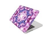 Four Cornered Obscure Design Over Fushia Swirls Skin 13 Inch Apple MacBook Without Retina Display Complete Coverage Top Bottom Inside Decal Sticker