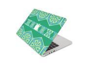 Teal and Green Hexagon Pattern Skin 15 Inch Apple MacBook Pro Without Retina Display Top Lid and Bottom Decal Sticker