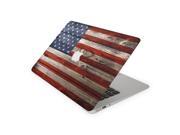 American Flag on Wood Planks Skin 12 Inch Apple MacBook Complete Coverage Top Bottom Inside Decal Sticker