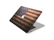 Full Profile American Flag With Blemishes Skin for the 11 Inch Apple MacBook Air Top Lid and Bottom Decal Sticker