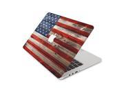 American Flag on Wood Planks Skin 15 Inch Apple MacBook With Retina Display Complete Coverage Top Bottom Inside Decal Sticker