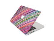 Pink and Green Colored Pencil Stripes Skin 15 Inch Apple MacBook Without Retina Display Complete Coverage Top Bottom Inside Decal Sticker
