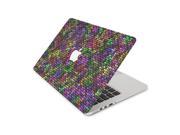 Stitched Multicolored Fabric Skin 15 Inch Apple MacBook Pro Without Retina Display Top Lid Only Decal Sticker
