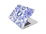 Royal Blue Paisley Flower Skin 13 Inch Apple MacBook Pro without Retina Display Top Lid and Bottom Decal Sticker