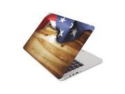 American Flag Softly Grazing Oak Table Skin 15 Inch Apple MacBook Without Retina Display Complete Coverage Top Bottom Inside Decal Sticker