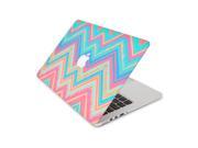 Blue and Pink Chevron Skin 15 Inch Apple MacBook Pro With Retina Display Top Lid and Bottom Decal Sticker