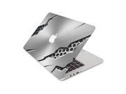 Silver Ripped Metal Mesh Skin 13 Inch Apple MacBook Pro without Retina Display Top Lid and Bottom Decal Sticker