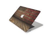 Worn Wooden Planks WIth Faded American Flag on the Wall Skin for the 12 Inch Apple MacBook Top Lid Only Decal Sticker