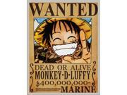 LUFFY wanted photo paper Poster Print 17 * 24 inches oc1610070701