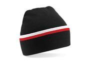 Beechfield Teamwear Beanie B471 Black Classic Red White O S