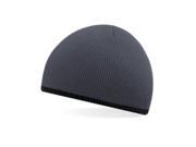 Beechfield Two Tone Beanie Knitted Hat B44C Graphite Grey Black O S
