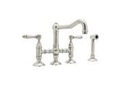 Rohl A1458XWSPN 2 Country Kitchen Three Leg Bridge Faucet Wi