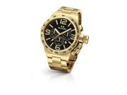 Roll over image to zoom in TW Steel CB94 Men s Stainless Steel Canteen Gold Bracelet Black Dial Watch
