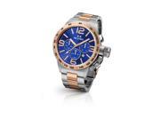 TW Steel CB143 Men s Canteen Stainless Steel Two Tone Bracelet Band Blue Dial Watch