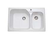 Rohl 6317 00 Allia 1 1 2 Bowl Kitchen Sink In White Fireclay