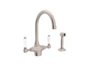 Rohl A1676LPSTN 2 Country Kitchen Single Hole Faucet In Sati