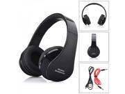 Wireless Bluetooth Foldable Stereo Headphones Headset with Microphone Black